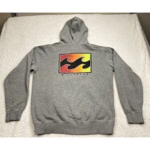 VTG Billabong Hoodie Sweatshirt Jacket Men L Gray Full Zip Logo Skate‎ Surf Y2K